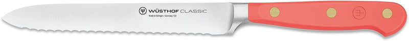 Wusthof Classic Coral Peach - 5" Serrated Utility Knife- Personalized Engraving Available
