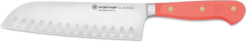 Wusthof Classic Coral Peach - 7" Santoku Knife w/Hollow Edge