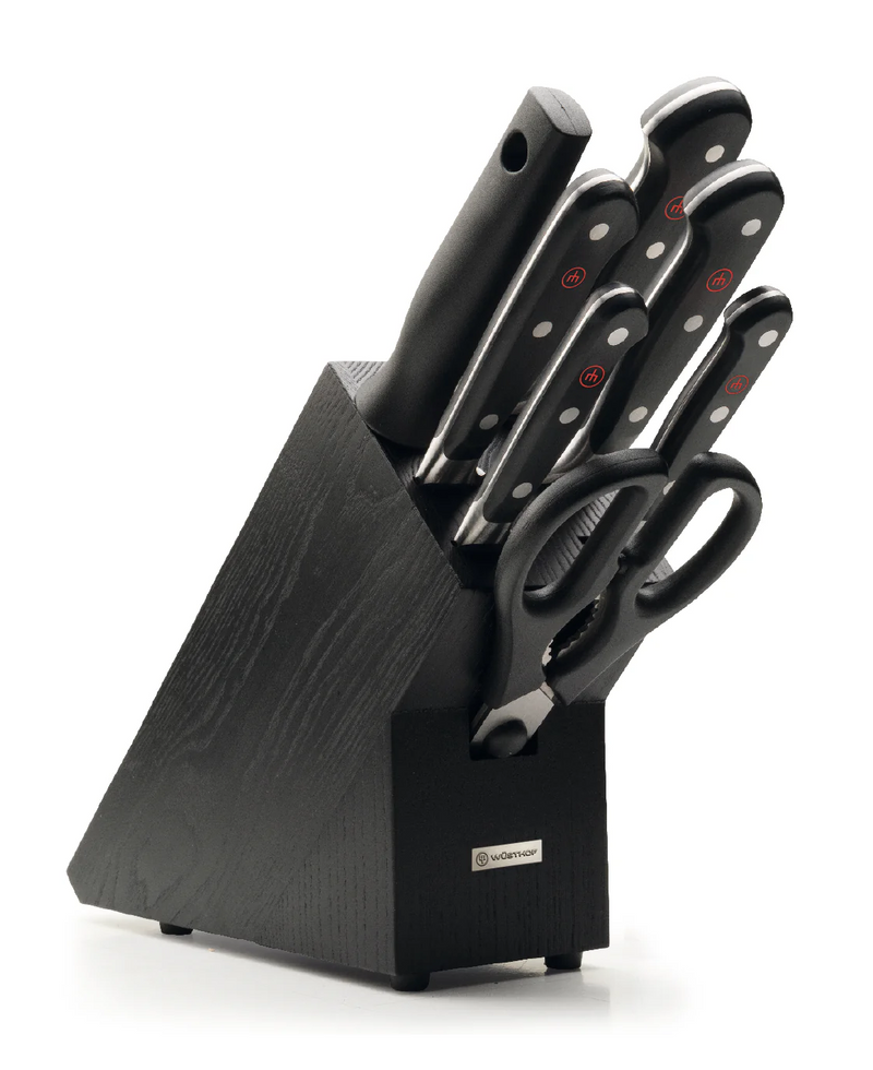 Wusthof Classic - 8 Pc. Knife Block Set - Black Ash Wood