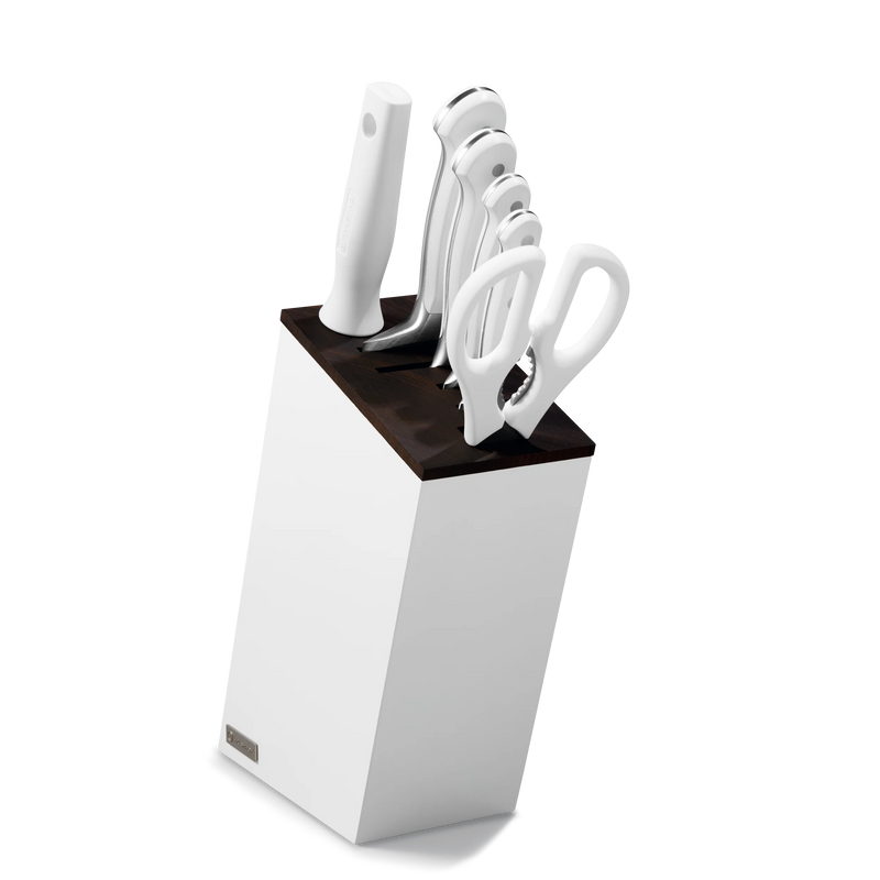 Wusthof Classic White -  7 Pc. Knife Block Set with Santoku Knife