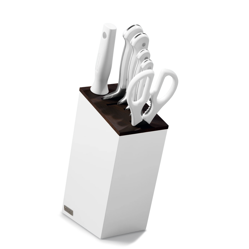 Wusthof Classic White -  7 Pc. Knife Block Set with Bread Knife