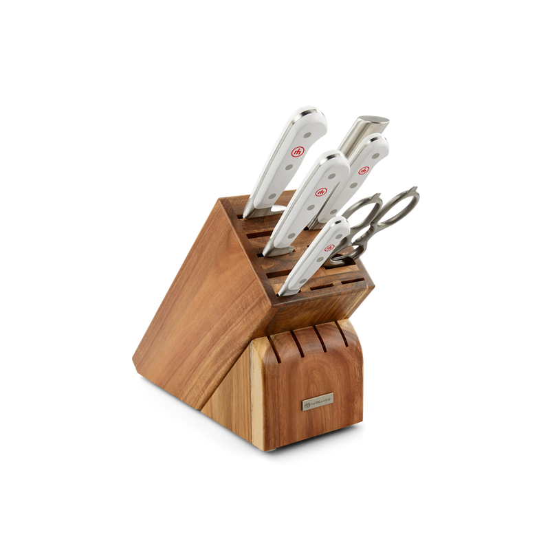 Wusthof Classic White - 7 Pc. Knife Block Set, Acacia