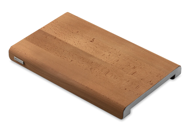 Wusthof - 15.75" x 9.8" x 1.5" Medium Cutting Board - Heat Treated Beech & Stainless Steel