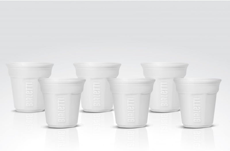 Bialetti Set of 6 Bicchierini Octagonal Cups - White