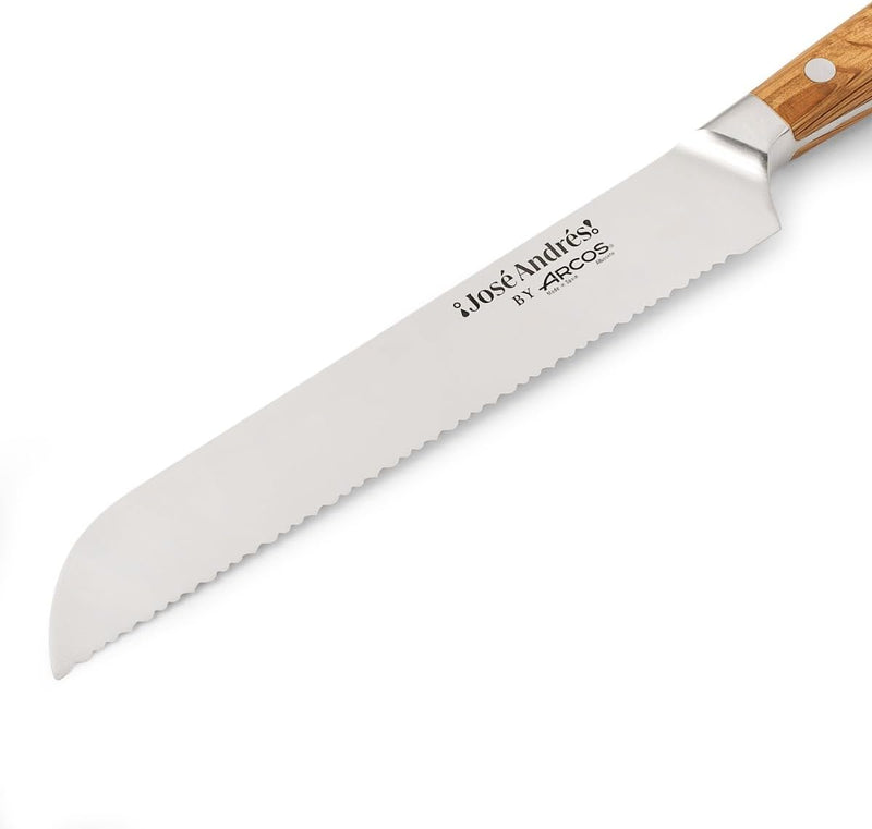 Arcos José Andrés Series - 8" Serrated Bread Knife, Holm Oak Handle