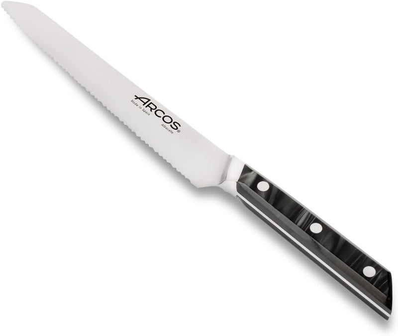 Arcos Eclipse Series - 8" Serrated Bread Knife, Black Acrylic Handle