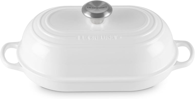 Le Creuset 11 1/2" / 1.5 Qt. Signature Enameled Cast Iron Oval Bread Oven - White