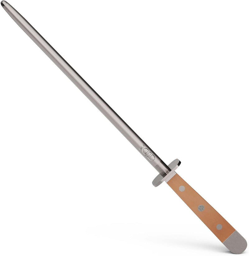 Güde Alpha Pear Series - 10" Forged Double Bolster Sharpening Steel, Luxury Pear Wood Handle