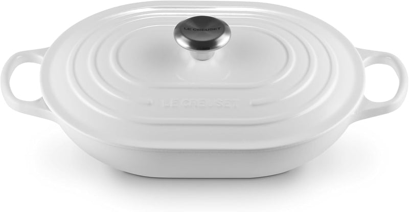 Le Creuset 3 3/4 Qt. Signature Oval Casserole w/Stainless Steel Knob - White
