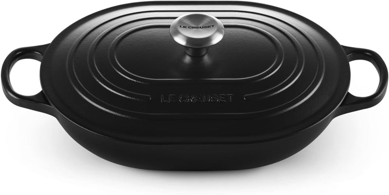 Le Creuset 3 3/4 Qt. Signature Oval Casserole w/Stainless Steel Knob - Licorice
