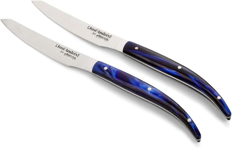 Arcos José Andrés Series - 2 Pc. Steak Knife Set, Blue Pearly Marbled Handle
