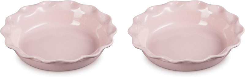 Le Creuset Set of 2 - 9" Heritage Fluted Pie Dish - Chiffon Pink