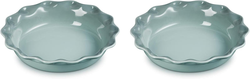 Le Creuset Set of 2 - 9" Heritage Fluted Pie Dish - Sea Salt