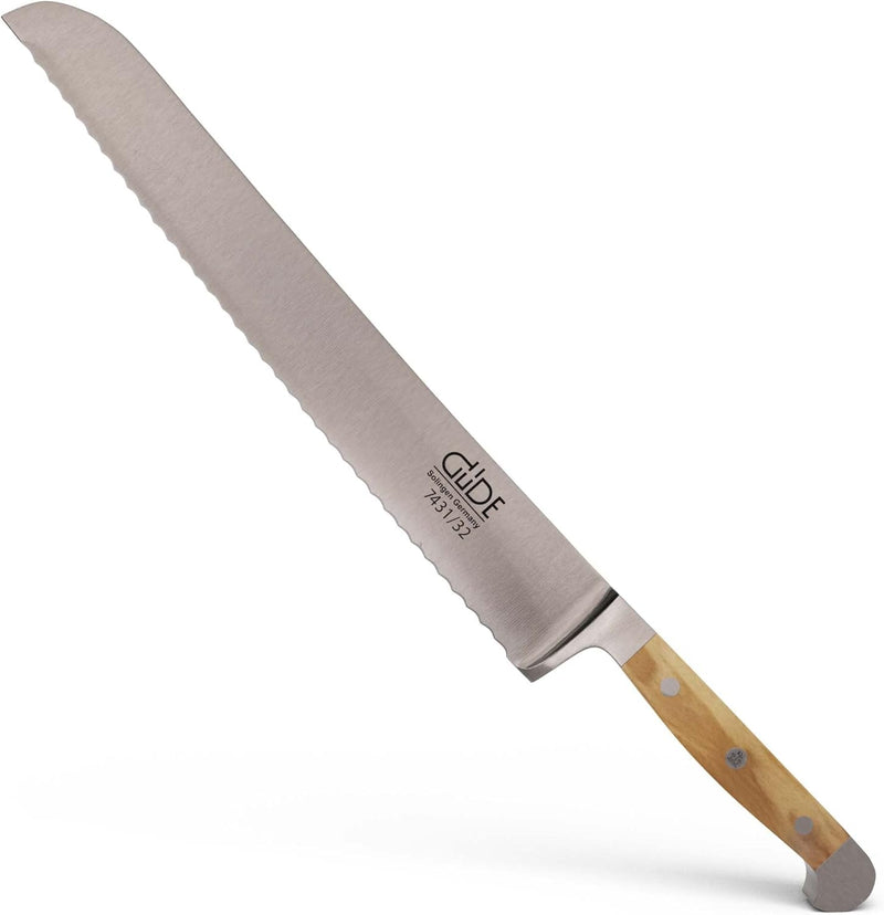Güde Franz Güde Series - 12" High Carbon Double Bolster Serrated Bread Knife, Italian Oak Wood Handle