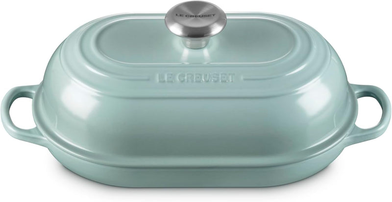 Le Creuset 11 1/2" / 1.5 Qt. Signature Enameled Cast Iron Oval Bread Oven - Sea Salt