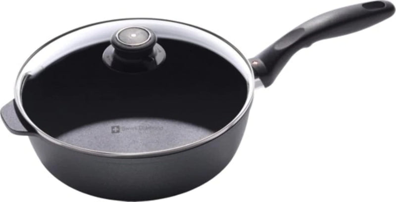 Swiss Diamond - 3.8 Qt. XD Nonstick Induction Saute Pan w/Glass Lid