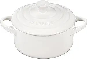 Le Creuset 14 oz. Stoneware Mini Round Cocotte  - White
