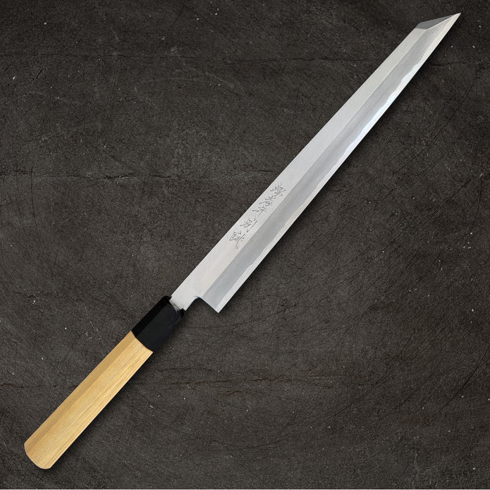 Kikuichi Kokaji White Carbon - 9.5" Yanagi Kiritsuke Tip Knife w/Saya