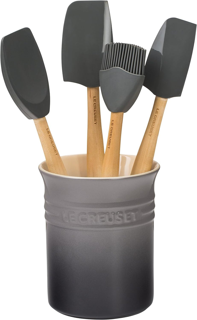Le Creuset Craft Series 5-Piece Utensil Set w/Crock - Oyster