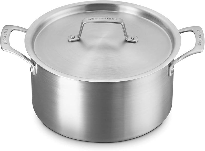 Le Creuset 6 1/4 Qt. Essential Stainless Steel Deep Round Stockpot w/Lid