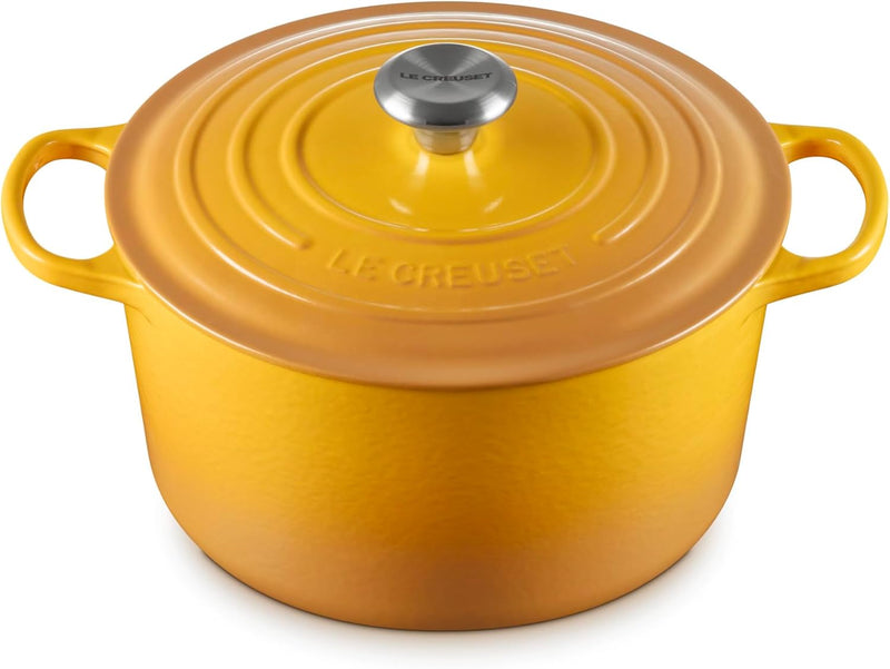 Le Creuset 6 1/2 Qt. Enameled Cast Iron Signature Deep Round Dutch Oven w/Stainless Steel Knob - Nectar