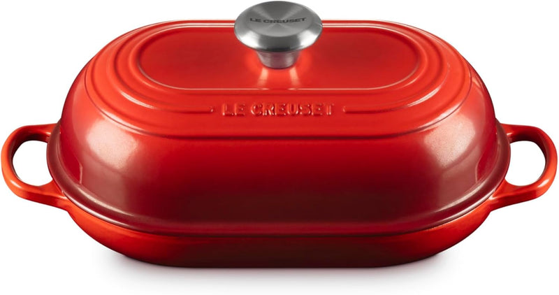 Le Creuset 11 1/2" / 1.5 Qt. Signature Enameled Cast Iron Oval Bread Oven - Cerise