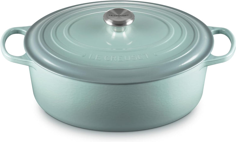 Le Creuset 8 Qt. Signature Oval Dutch Oven w/Stainless Steel Knob - Sea Salt