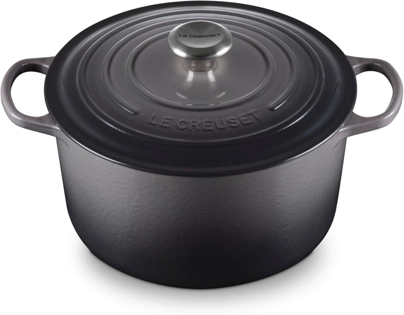 Le Creuset 6 1/2 Qt. Enameled Cast Iron Signature Deep Round Dutch Oven w/Stainless Steel Knob - Oyster