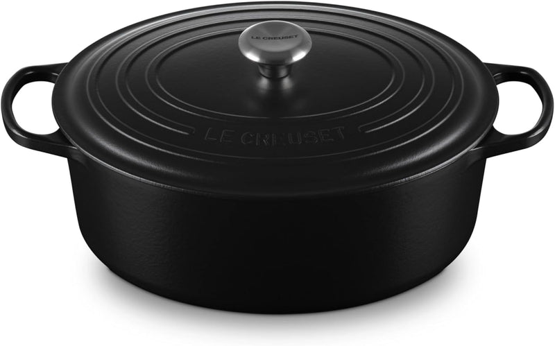 Le Creuset 8 Qt. Signature Oval Dutch Oven w/Stainless Steel Knob - Licorice