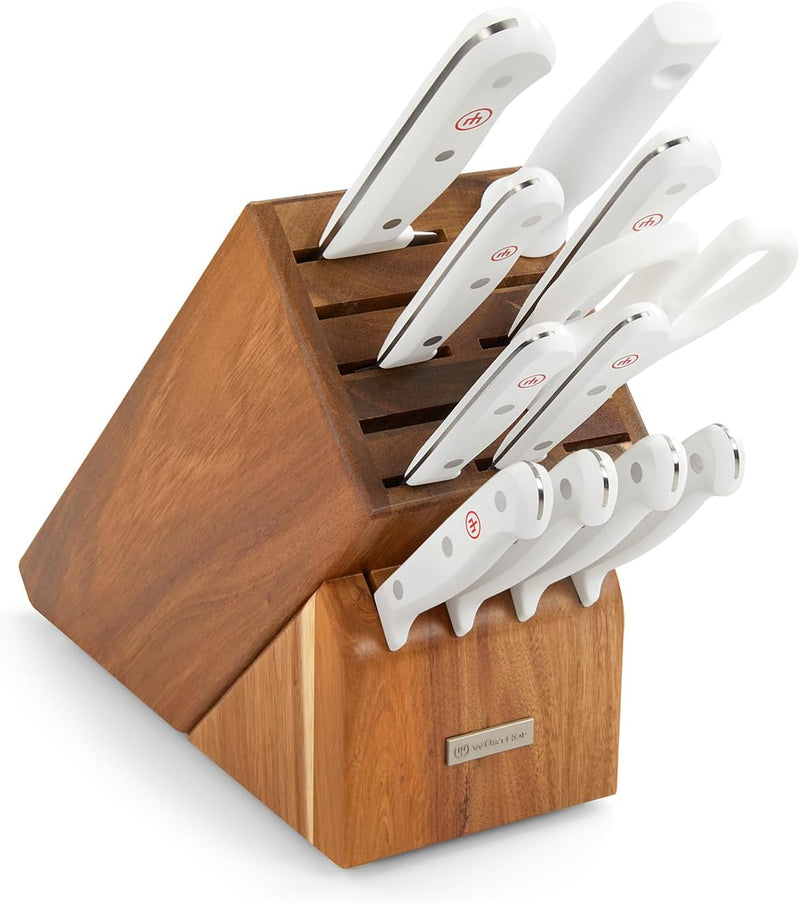 Wusthof Gourmet White - 12 Pc. Knife Block Set, Acacia
