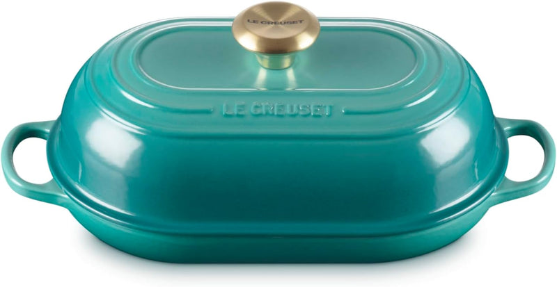 Le Creuset 11 1/2" / 1.5 Qt. Signature Enameled Cast Iron Oval Bread Oven - Riviera