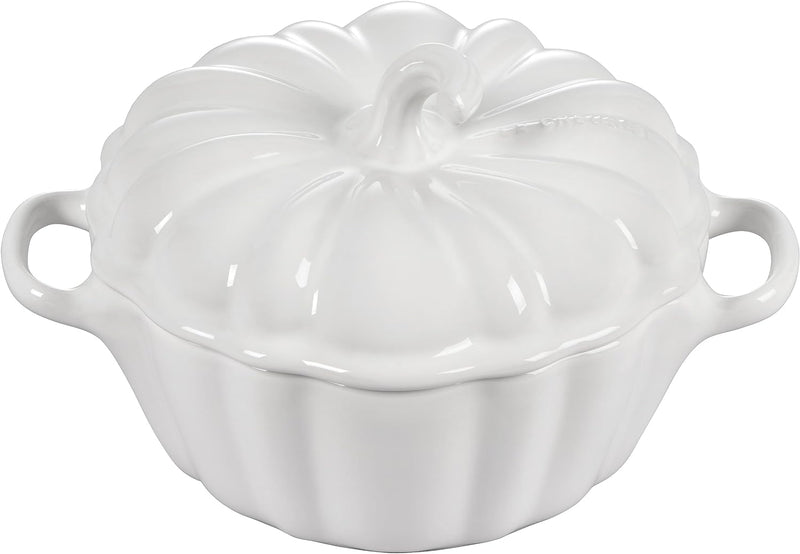 Le Creuset 12 oz. Stoneware Figural Pumpkin Petite Cocotte - White