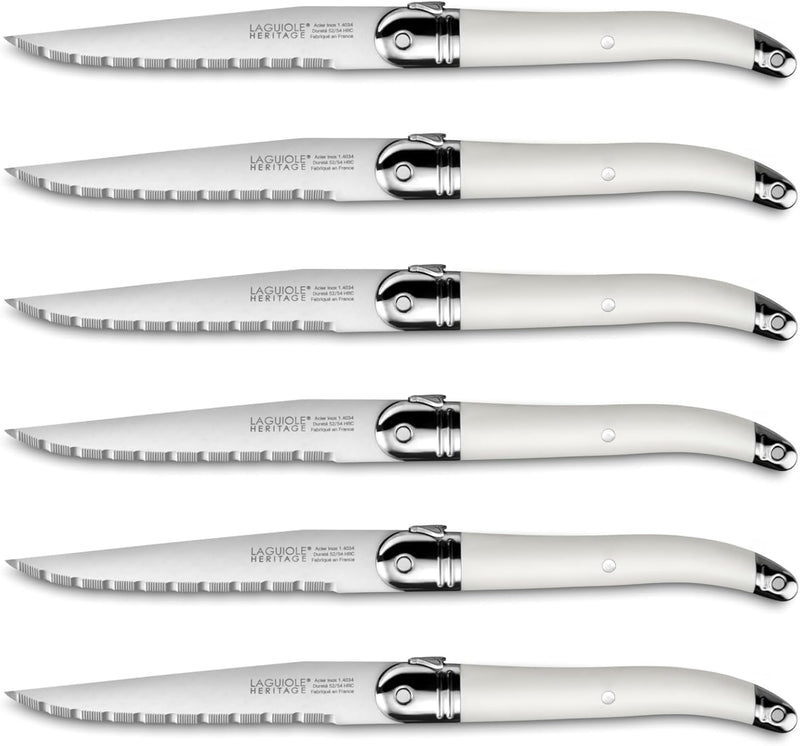 TB Laguiole Heritage 6 Pc. Steak Knife Set - White Handle