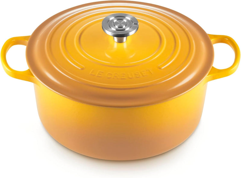 Le Creuset 7 1/4 Qt. Enameled Cast Iron Signature Round Dutch Oven w/Crucible SS Knob - Nectar