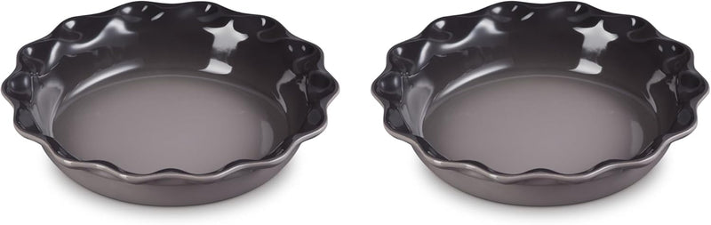 Le Creuset Set of 2 - 9" Heritage Fluted Pie Dish - Oyster