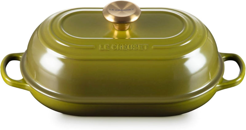 Le Creuset 11 1/2" / 1.5 Qt. Signature Enameled Cast Iron Oval Bread Oven - Olive