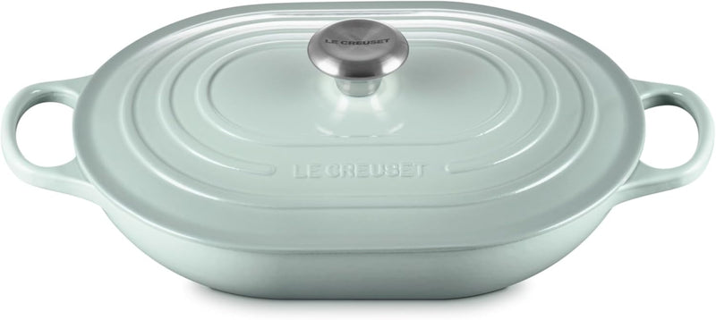Le Creuset 3 3/4 Qt. Signature Oval Casserole w/Stainless Steel Knob - Sea Salt