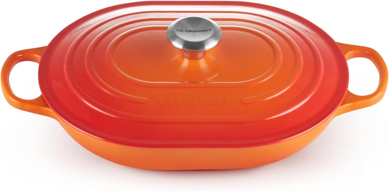 Le Creuset 3 3/4 Qt. Signature Oval Casserole w/Stainless Steel Knob - Flame