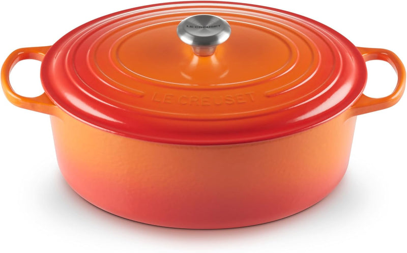 Le Creuset 8 Qt. Signature Oval Dutch Oven w/Stainless Steel Knob - Flame
