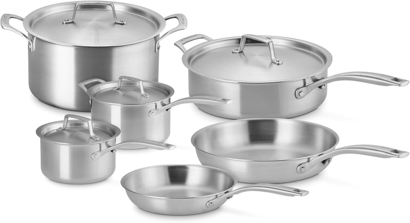 Le Creuset 10-Piece Essential Stainless Steel Cookware Set