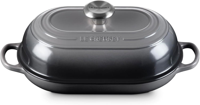 Le Creuset 11 1/2" / 1.5 Qt. Signature Enameled Cast Iron Oval Bread Oven - Oyster