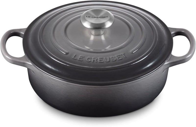 Le Creuset 3 1/2 Qt. Signature Round Wide Dutch Oven w/Stainless Steel Knob - Oyster