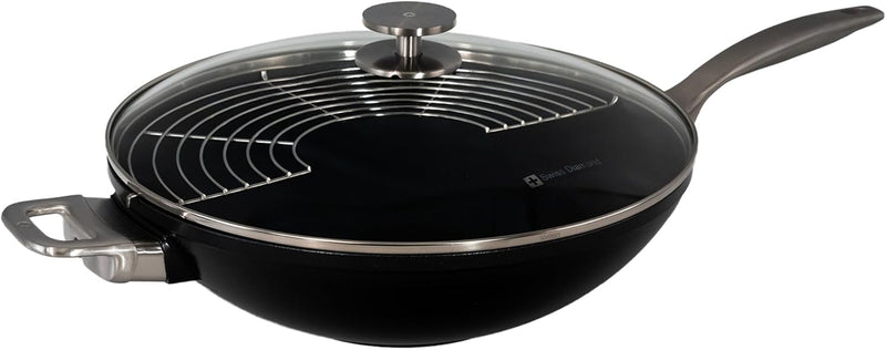 Swiss Diamond - 12.5" CHD Nonstick Wok w/Glass Lid