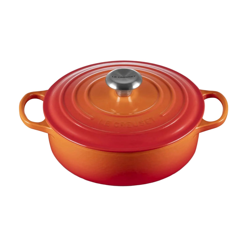Le Creuset 3 1/2 Qt. Signature Round Wide Dutch Oven w/Stainless Steel Knob - Flame