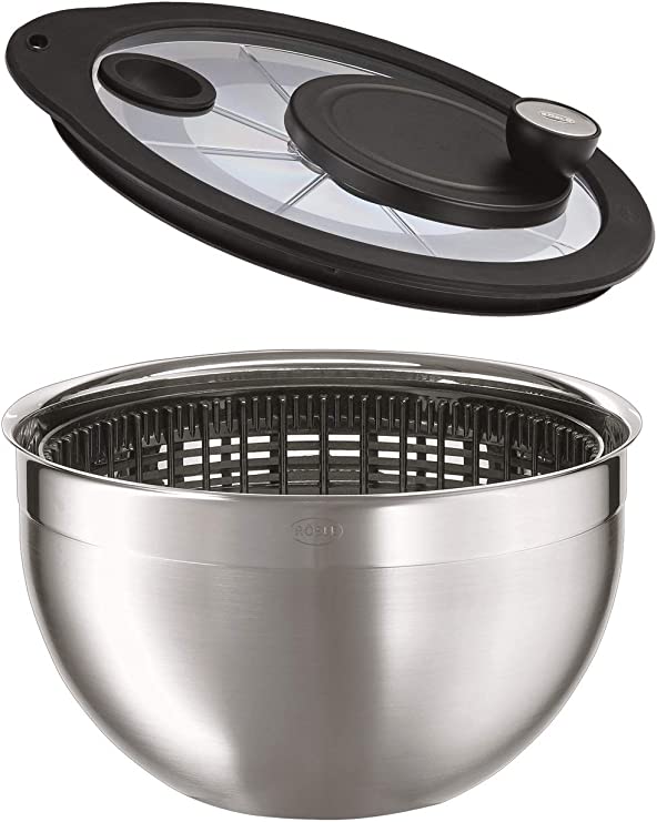 Rosle Stainless Steel Salad Spinner w/Glass Lid