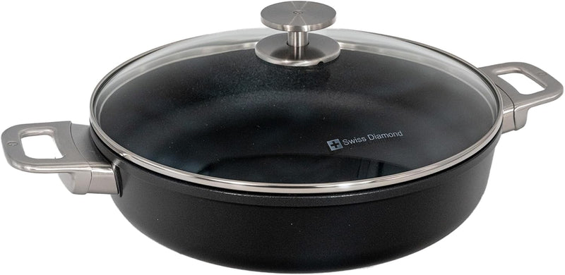 Swiss Diamond - 3.7 Qt. CHD Nonstick Sauteuse w/Glass Lid