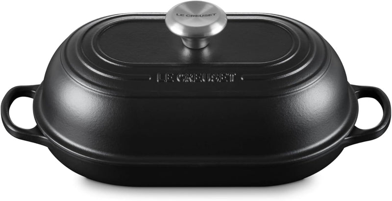 Le Creuset 11 1/2" / 1.5 Qt. Signature Enameled Cast Iron Oval Bread Oven - Licorice