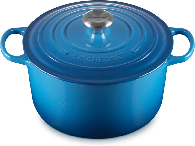 Le Creuset 6 1/2 Qt. Enameled Cast Iron Signature Deep Round Dutch Oven w/Stainless Steel Knob - Marseille
