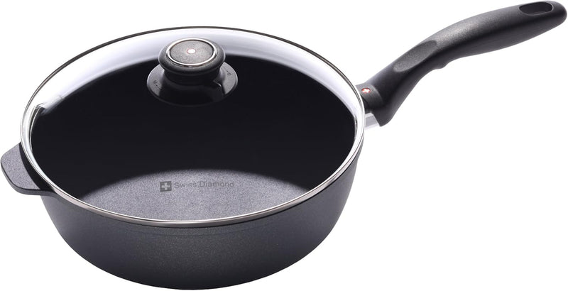 Swiss Diamond - 3.2 Qt. XD Nonstick Induction Saute Pan w/Glass Lid