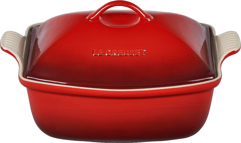 Le Creuset 4 1/2 Qt. Heritage Deep Covered Rectangular Baker - Cerise